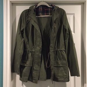 Olive Green Lightweight Hooded Jacket